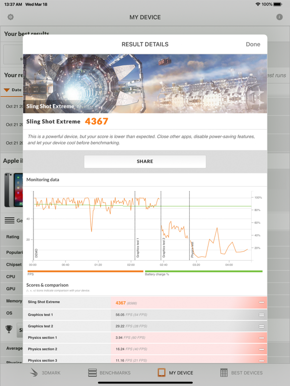 Screenshot #5 pour 3DMark Sling Shot Benchmark