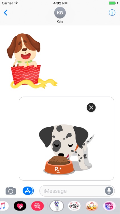 Animated Dotted Dog Stickers