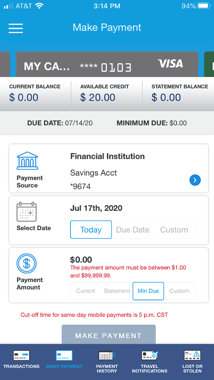 Riverfront Credit Card