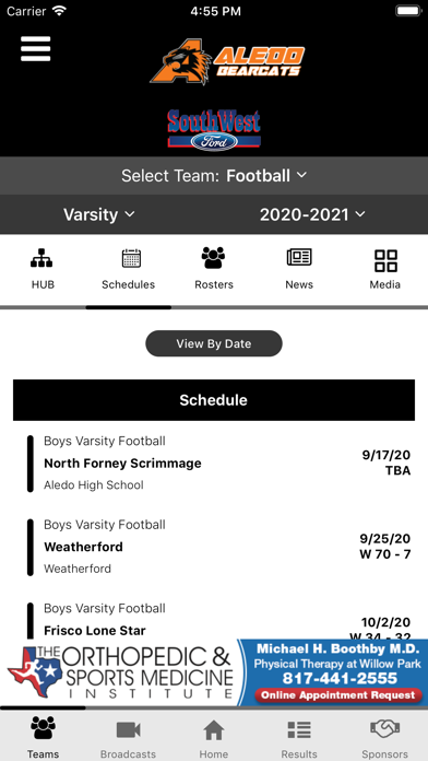 Aledo Bearcats Athletics Screenshot