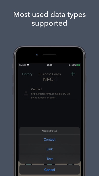 NFC Business Card - Read Write Screenshot