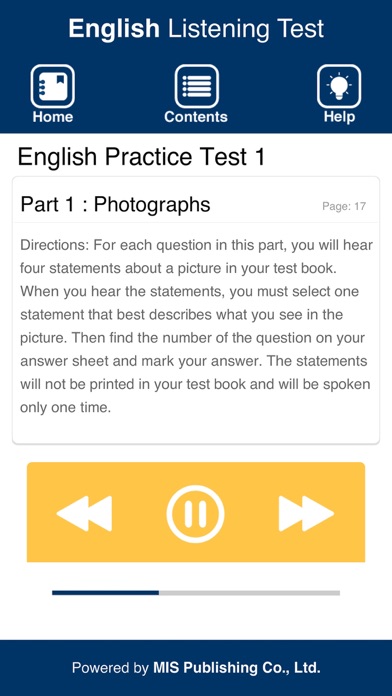 Listening Test Screenshot
