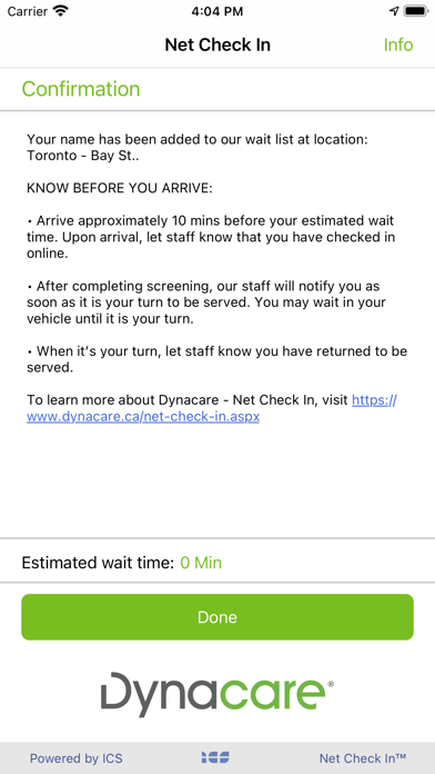 Dynacare - Net Check In Screenshot