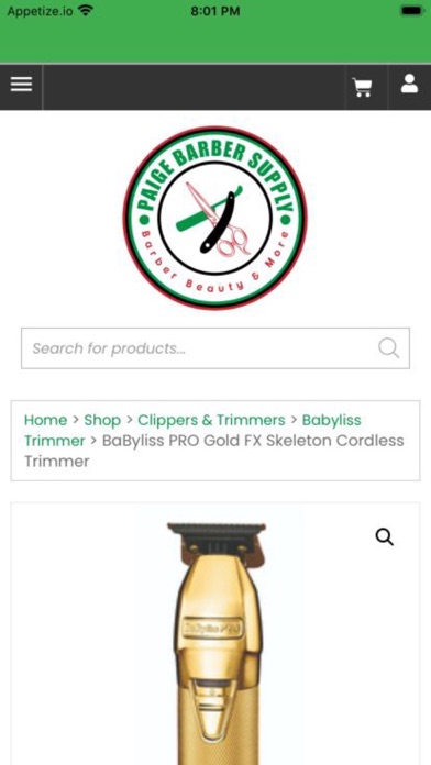 Paige Barber Supply Screenshot