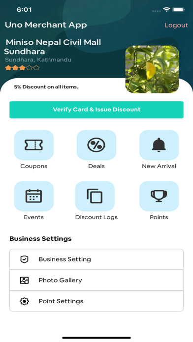 UNO Merchant App Screenshot