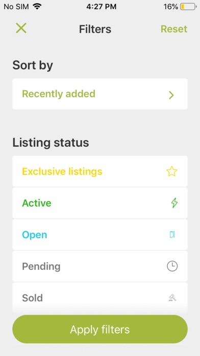 Premium Properties Home Search Screenshot