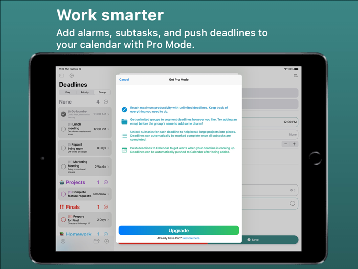 Deadlines Priority To-do List