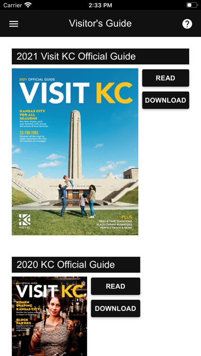 Kansas City Visitors Guide Screenshot