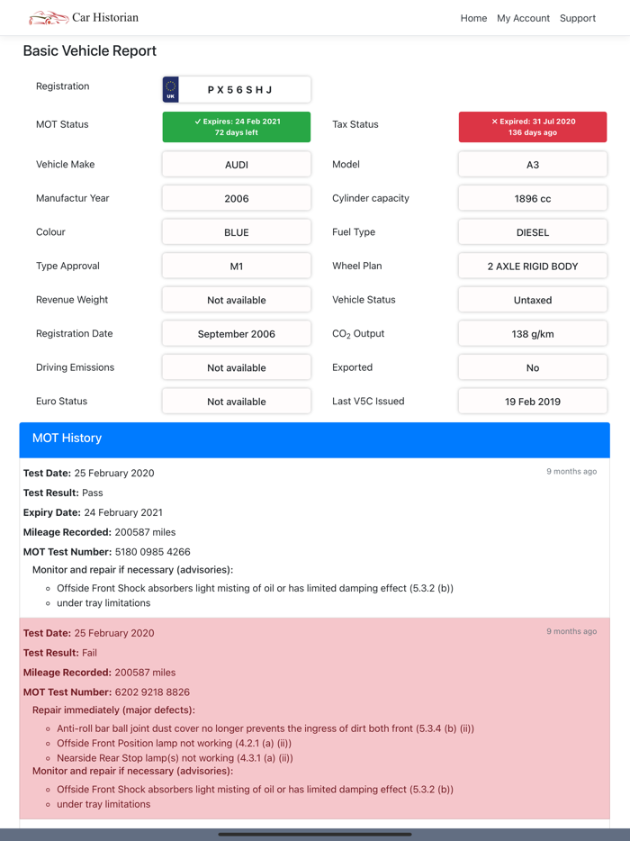 Car Historian - Car Check App