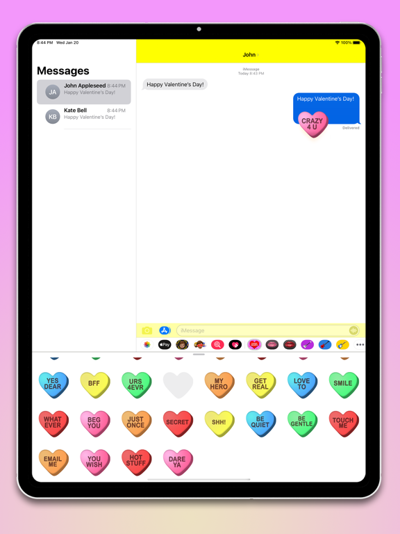 Screenshot #6 pour Candy Hearts Fun Stickers
