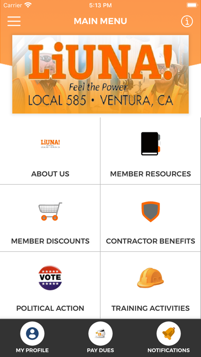 LiUNA 585 Screenshot