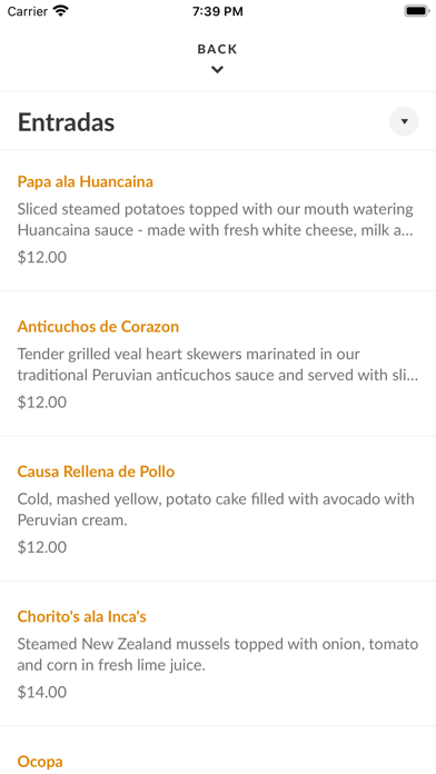 Inca's Grill Peruvian Kitchen Screenshot