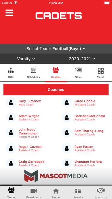 Eisenhower Cadets Athletics Screenshot