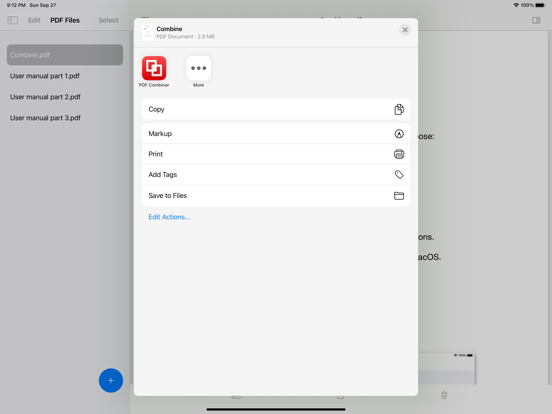 PDF Combiner - file merger iPad screenshot 5 - Utilities app