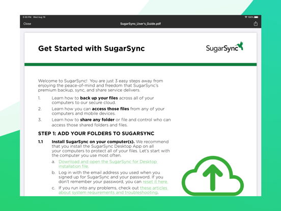 SugarSync iPad app afbeelding 4