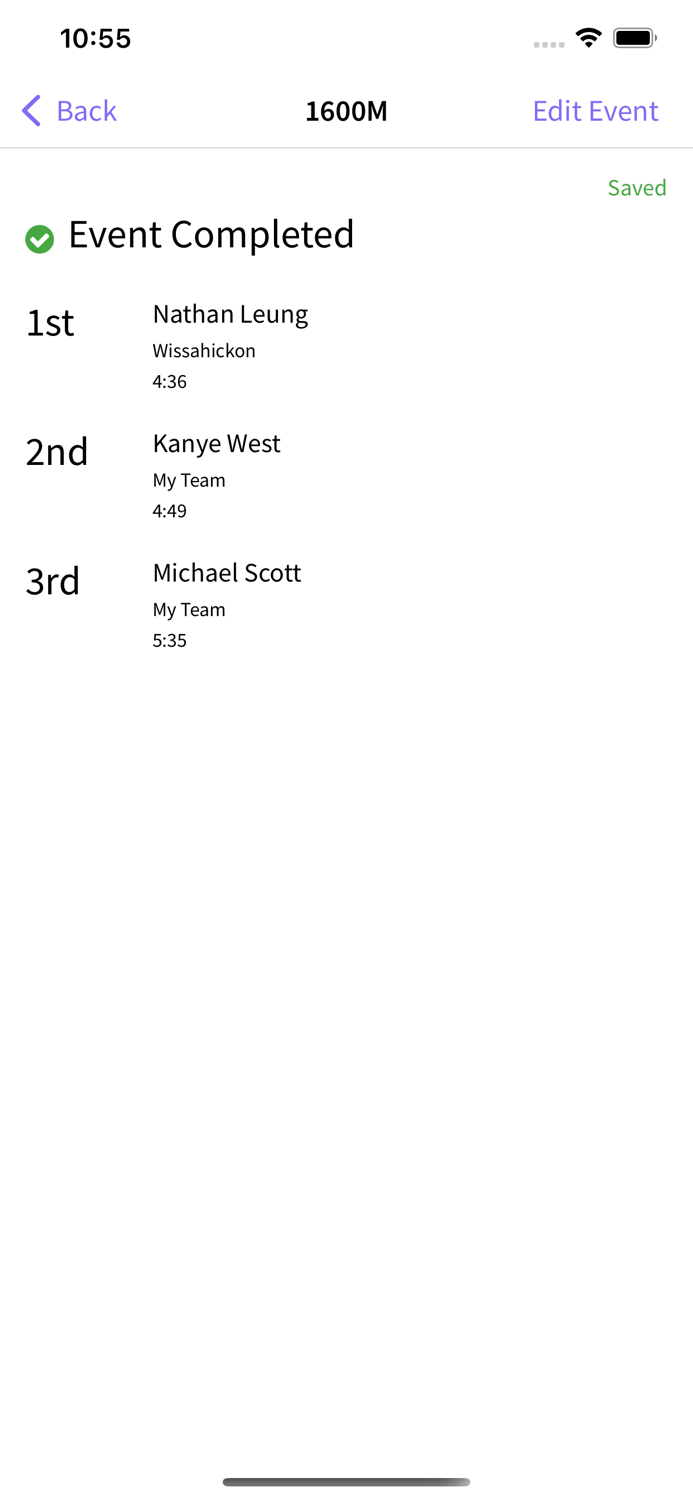 Track and Field Dual Meet Scorer