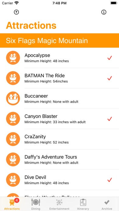 Screenshot #1 pour Theme Park Checklist: Valencia