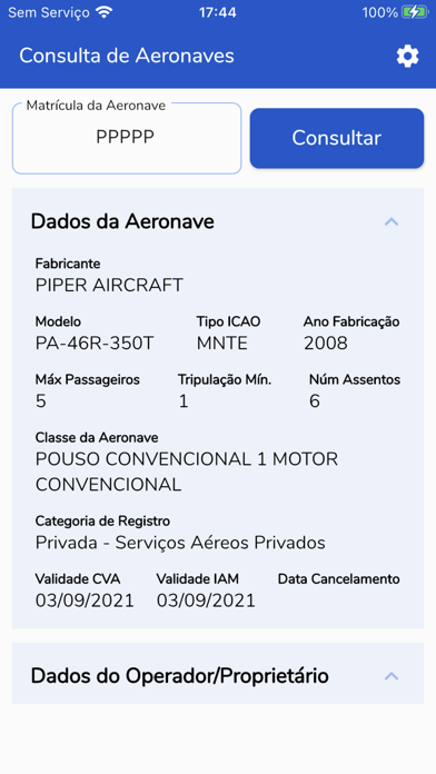 Consulta Aeronaves Screenshot