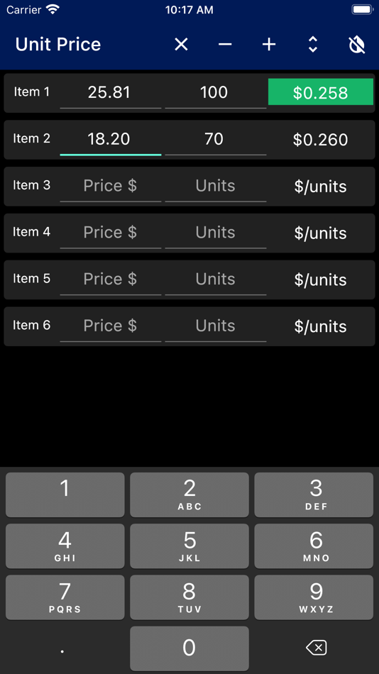 Quick Unit Price Comparison - 3.0.0 - (iOS)