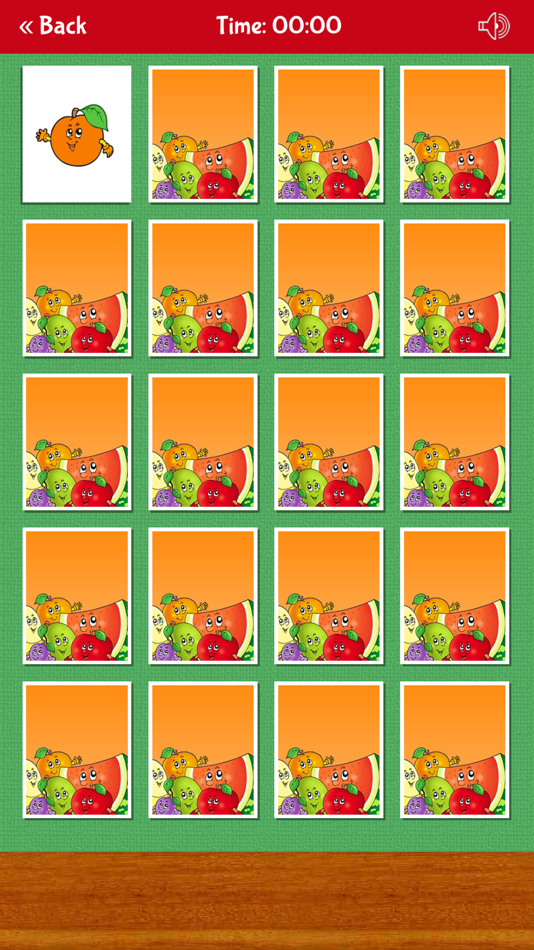 #3. Fruits Vegetables Memory Game (iOS) Podle: Edise Soluciones SL