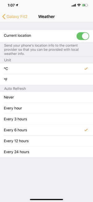 Samsung Galaxy Fit (Gear Fit) Screenshot