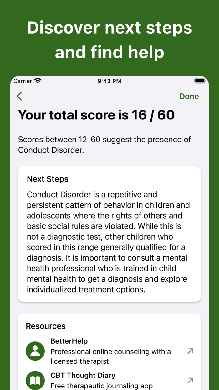 Conduct Disorder Test