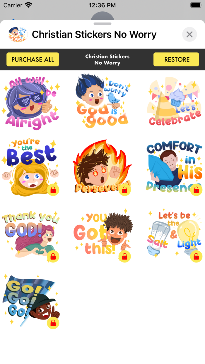 Christian Stickers - No Worry