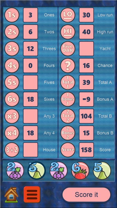 FiveOAK, yatzy dice game Screenshot