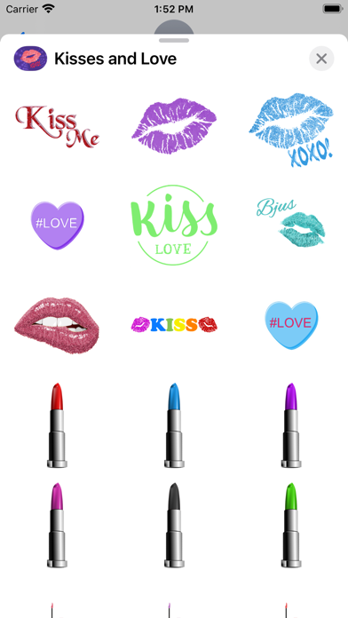 Kisses and Love Stickers Screenshot