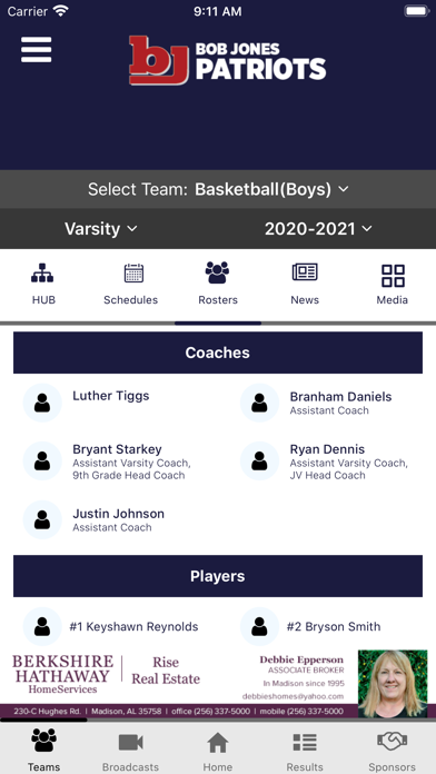 Bob Jones Patriots Athletics Screenshot
