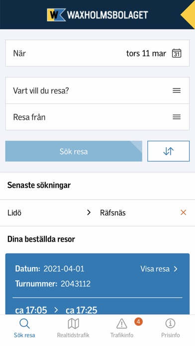 Waxholmsbolaget Screenshot