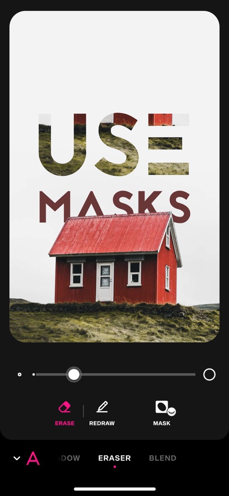 Font Candy Photo & Text Editor - Unleash creativity with this tool's advanced masking capabilities and the precise erasure functions for stunning text-image interactions.