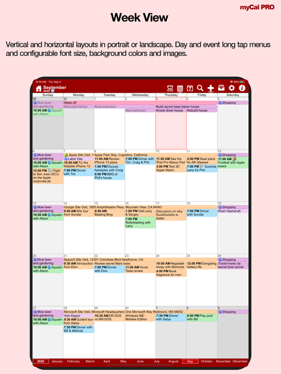 myCal PRO: Calendar & Event Organizer screenshot
