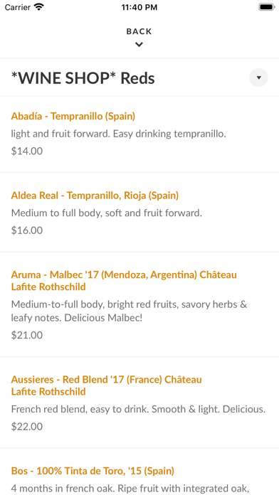 Alison Restaurant Screenshot