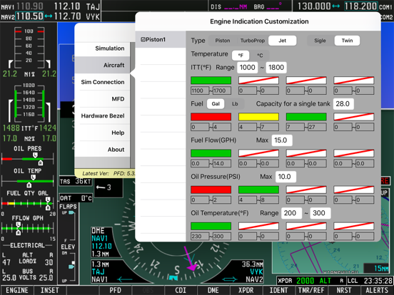 Simionic G1000 (PFD) iPad app afbeelding 7