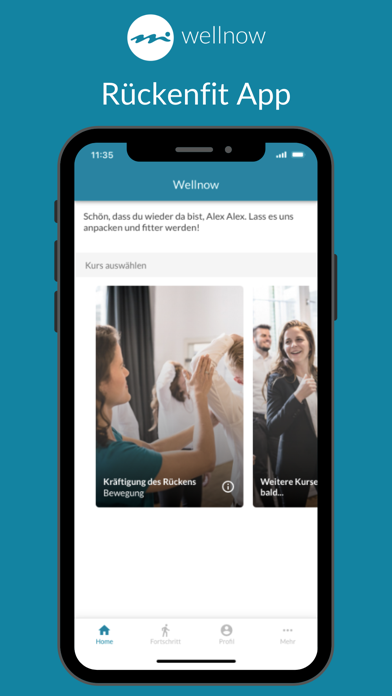 Wellnow Rückenfit App Screenshot