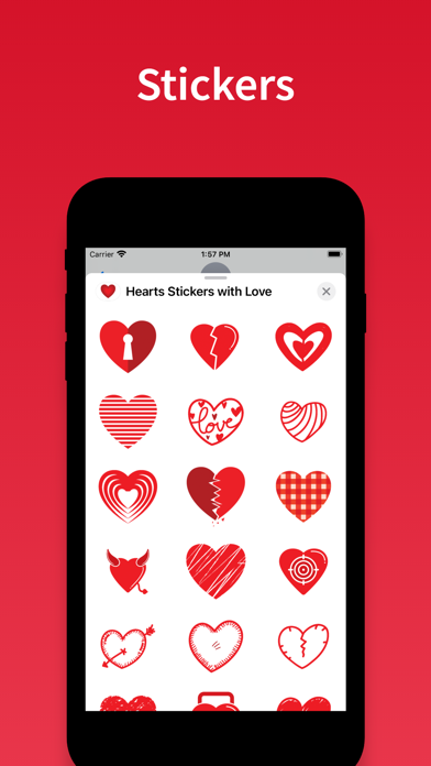 Screenshot #1 pour Autocollants coeur & emoji