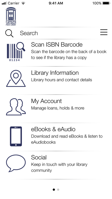 Camden Public Library Mobile Screenshot