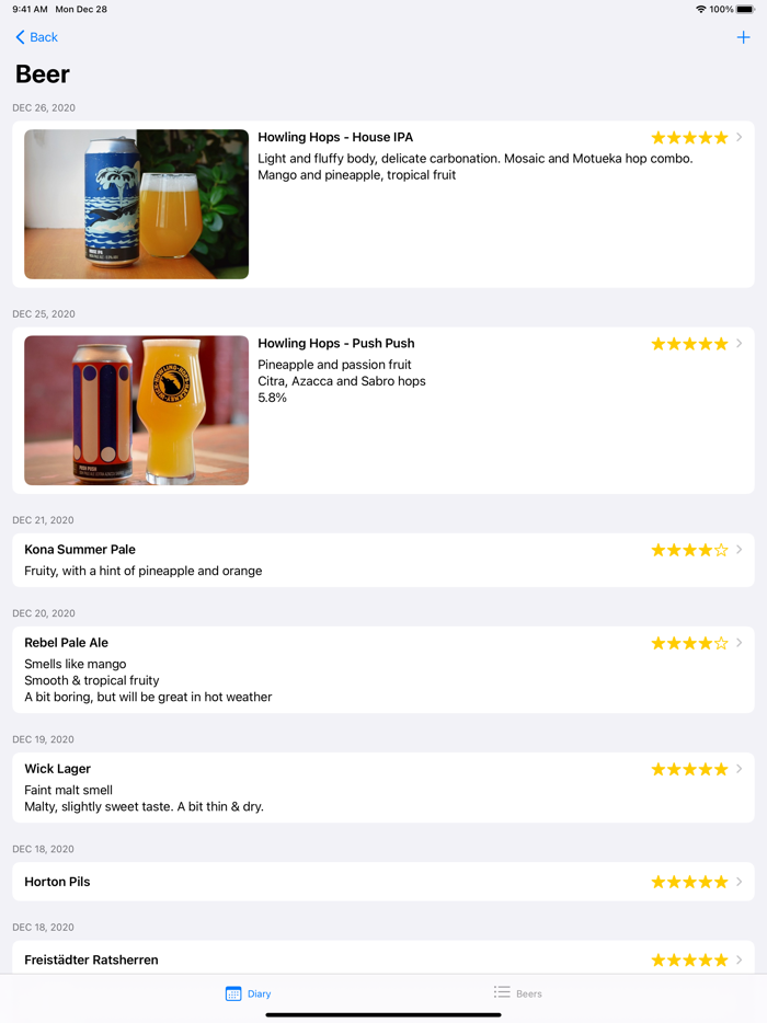 Tasting Notes Wine Beer etc