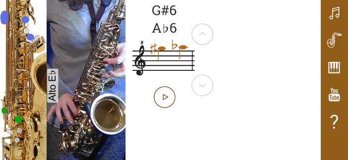 2D Saxophone Fingering Chart