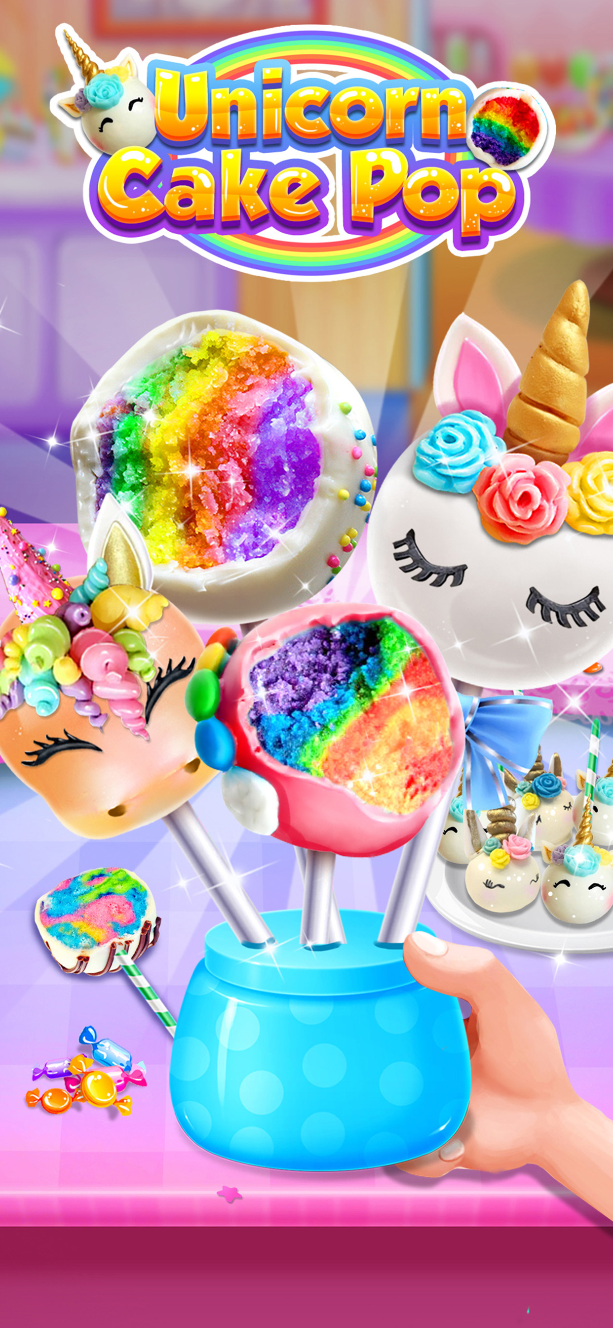 Sweet Unicorn Cake Pop Dessert