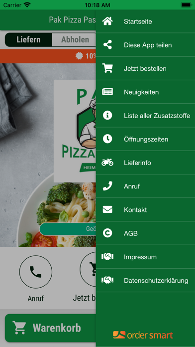 Pak Pizza Pasta Heimservice Screenshot