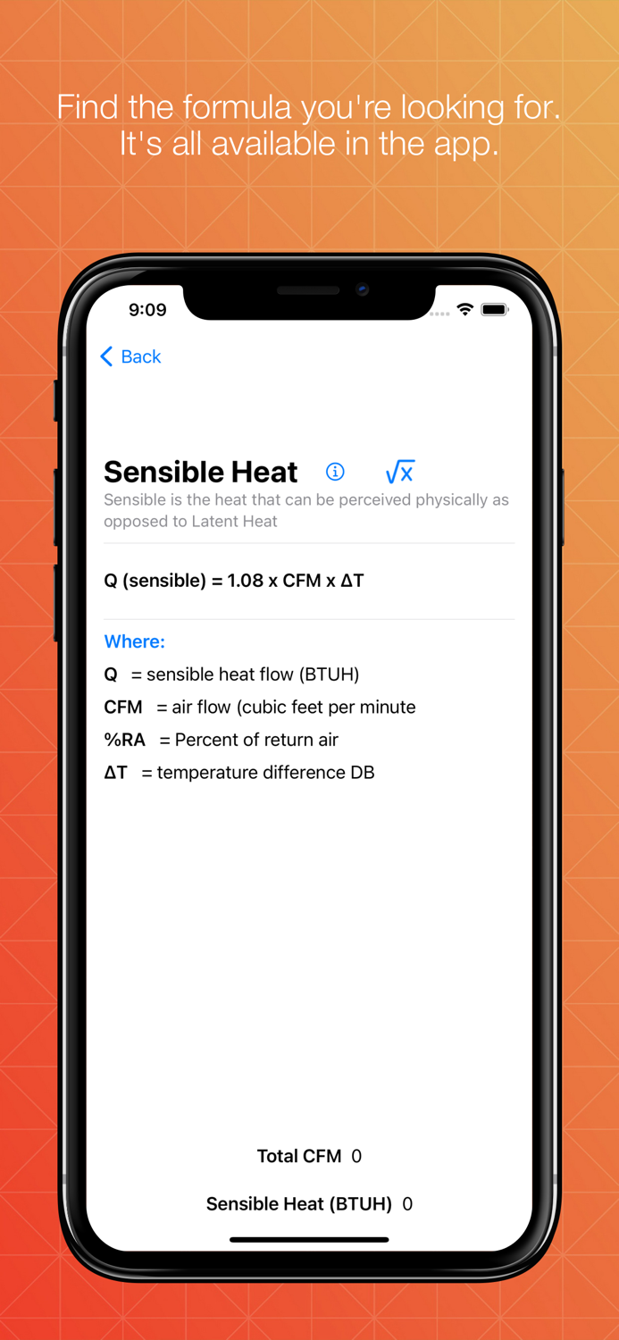 HVAC Formulas Tech Calculator