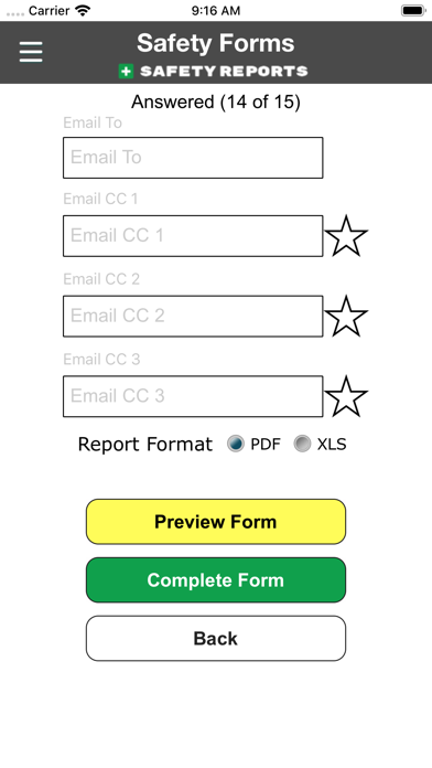 Safety Reports Forms App Screenshot