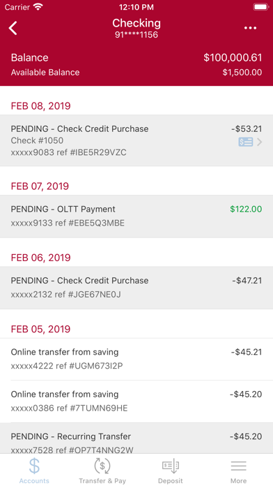 American National Bank Screenshot
