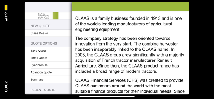 CLAAS Finance SalesAid