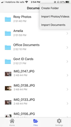 Capture d'écran de Secure File Manager sur iPhone 2