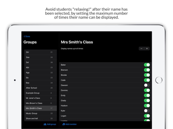 Random Name Selector Pro iPad app afbeelding 5