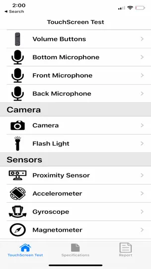 Скриншот Touchscreen Test на iPhone 2