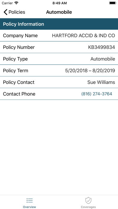 Oak Tree Insurance App Screenshot